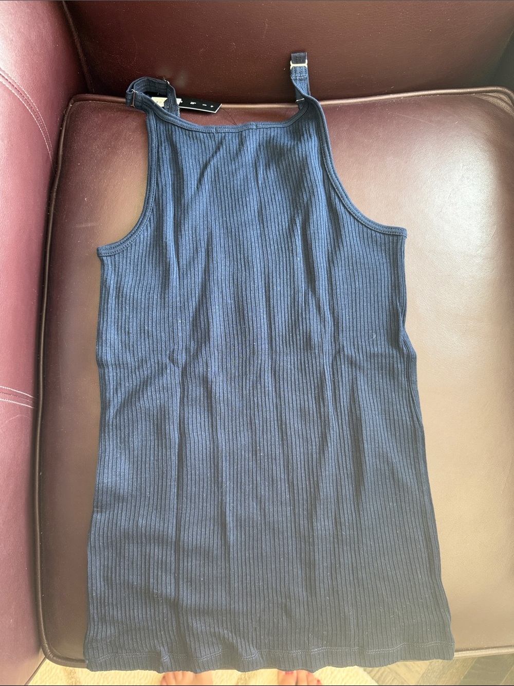 Theory Navy Ribbed Tank Top - Picture 3 of 3